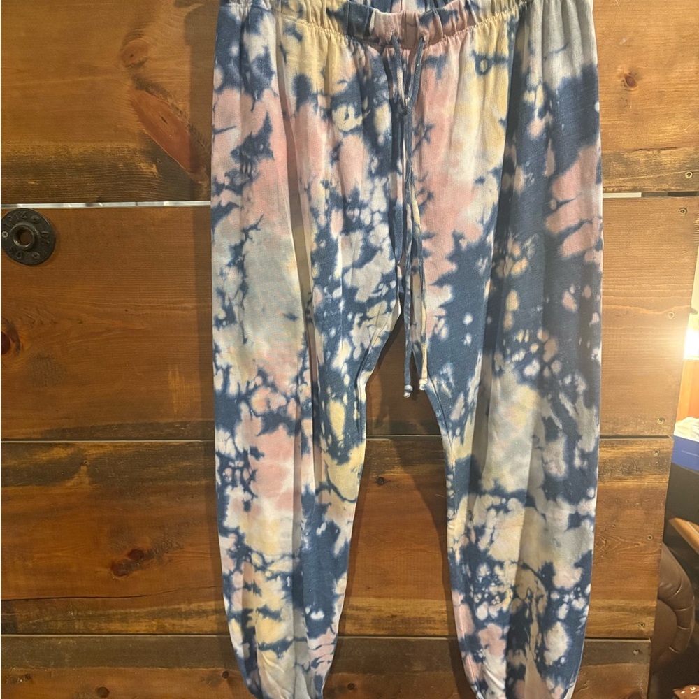 NWOT FP Movement by Free People Tie-Dye Joggers - Blue, Pink, Yellow